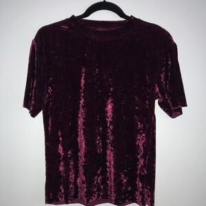 SHEIN Garnet Crushed Velvet Top Size XS​​​